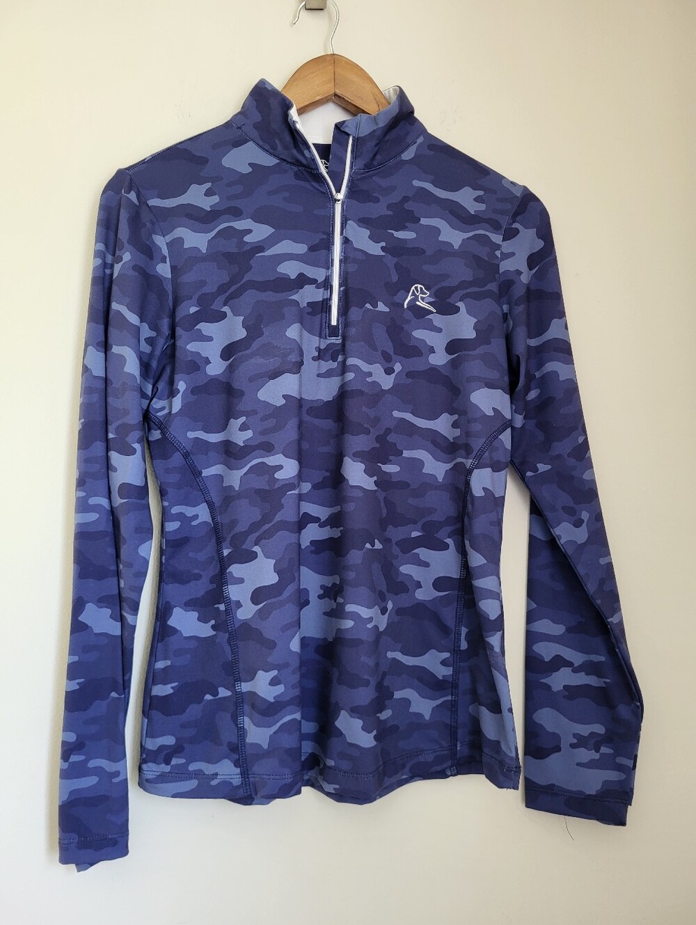 Rhoback Blue Camo Pullover Zip Up, Women's Size Small